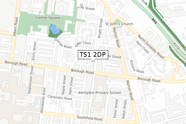 TS1 2DP map - large scale - OS Open Zoomstack (Ordnance Survey)