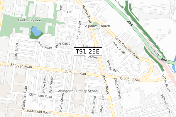 TS1 2EE map - large scale - OS Open Zoomstack (Ordnance Survey)