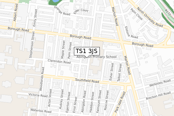 TS1 3JS map - large scale - OS Open Zoomstack (Ordnance Survey)