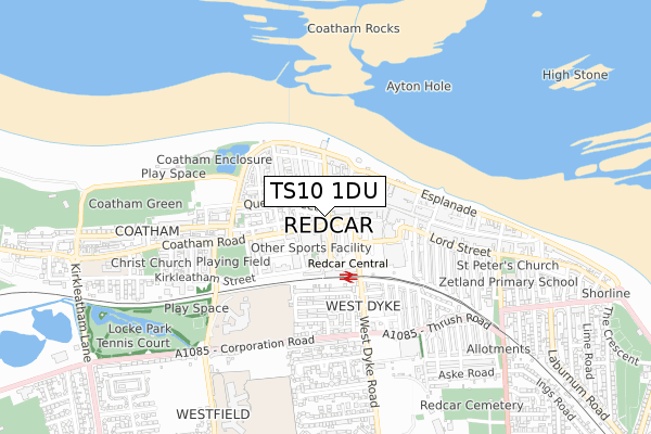 TS10 1DU map - small scale - OS Open Zoomstack (Ordnance Survey)