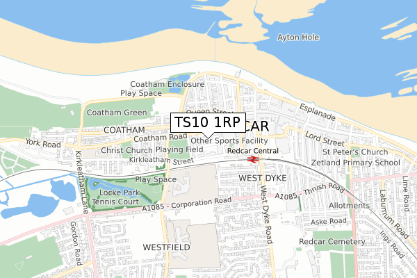 TS10 1RP map - small scale - OS Open Zoomstack (Ordnance Survey)