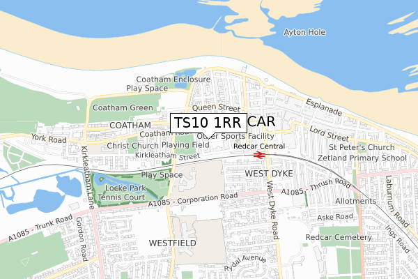 TS10 1RR map - small scale - OS Open Zoomstack (Ordnance Survey)