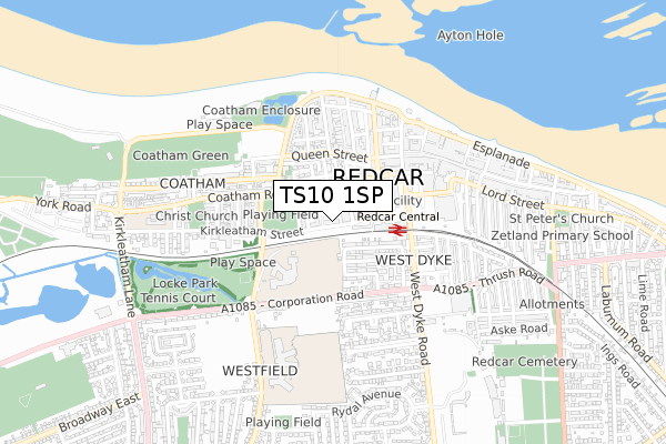 TS10 1SP map - small scale - OS Open Zoomstack (Ordnance Survey)