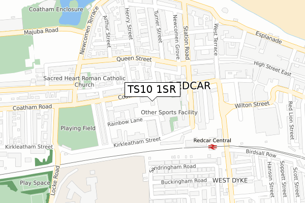 TS10 1SR map - large scale - OS Open Zoomstack (Ordnance Survey)