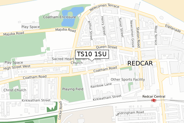 TS10 1SU map - large scale - OS Open Zoomstack (Ordnance Survey)