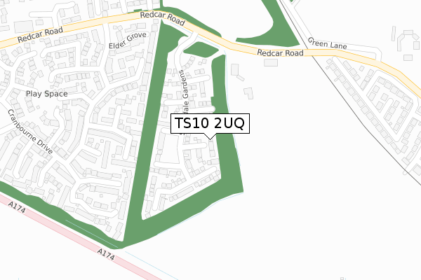 TS10 2UQ map - large scale - OS Open Zoomstack (Ordnance Survey)