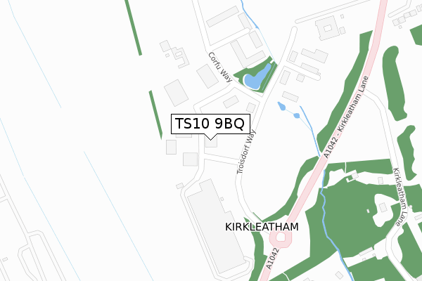 TS10 9BQ map - large scale - OS Open Zoomstack (Ordnance Survey)