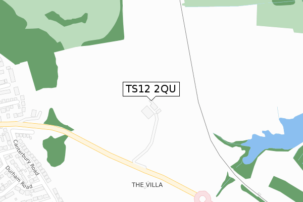 TS12 2QU map - large scale - OS Open Zoomstack (Ordnance Survey)