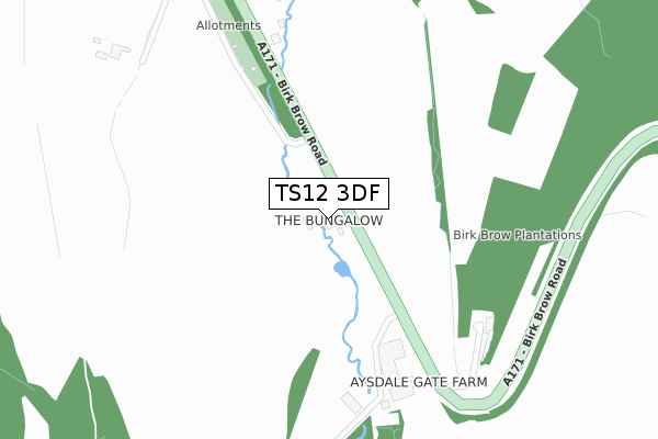 TS12 3DF map - large scale - OS Open Zoomstack (Ordnance Survey)