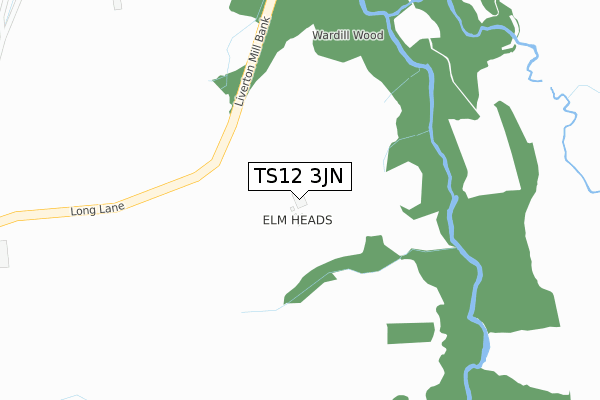 TS12 3JN map - large scale - OS Open Zoomstack (Ordnance Survey)