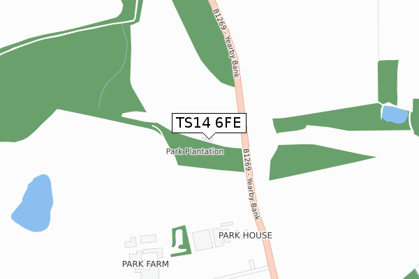 TS14 6FE map - large scale - OS Open Zoomstack (Ordnance Survey)