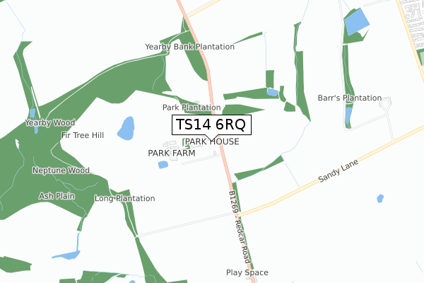 TS14 6RQ map - small scale - OS Open Zoomstack (Ordnance Survey)