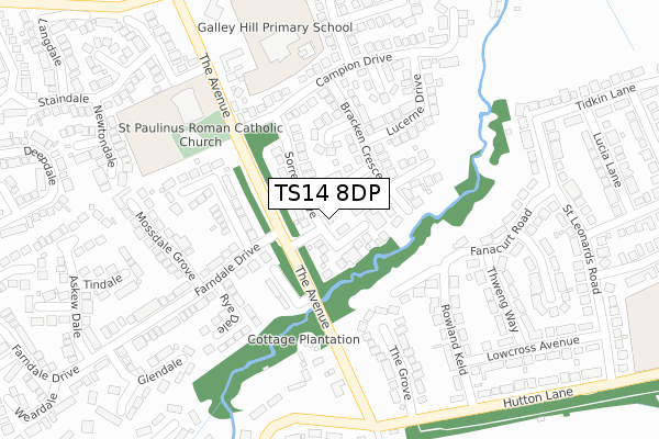 TS14 8DP map - large scale - OS Open Zoomstack (Ordnance Survey)