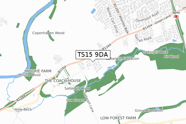 TS15 9DA map - small scale - OS Open Zoomstack (Ordnance Survey)