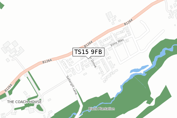 TS15 9FB map - large scale - OS Open Zoomstack (Ordnance Survey)