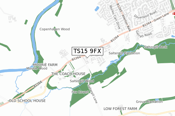 TS15 9FX map - small scale - OS Open Zoomstack (Ordnance Survey)