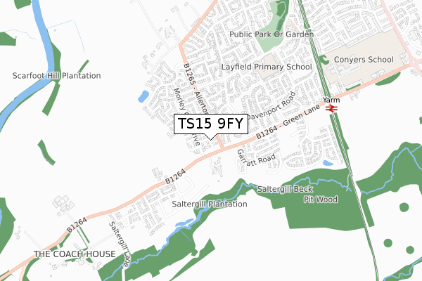 TS15 9FY map - small scale - OS Open Zoomstack (Ordnance Survey)