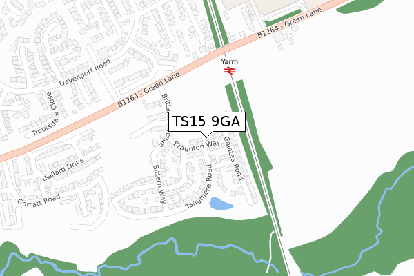 TS15 9GA map - large scale - OS Open Zoomstack (Ordnance Survey)