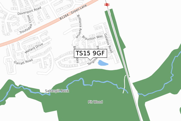 TS15 9GF map - large scale - OS Open Zoomstack (Ordnance Survey)