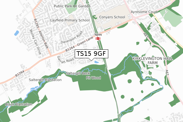 TS15 9GF map - small scale - OS Open Zoomstack (Ordnance Survey)