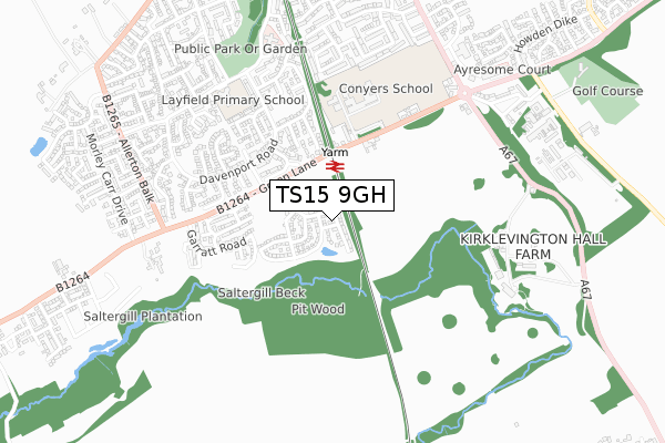 TS15 9GH map - small scale - OS Open Zoomstack (Ordnance Survey)