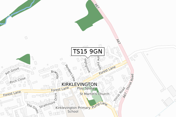 TS15 9GN map - large scale - OS Open Zoomstack (Ordnance Survey)