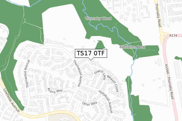 TS17 0TF map - large scale - OS Open Zoomstack (Ordnance Survey)