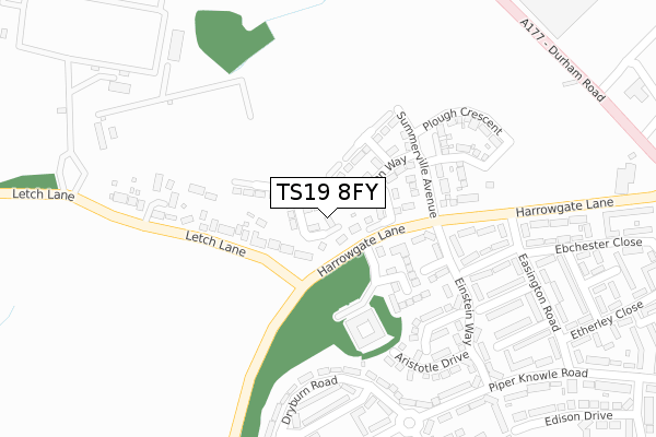 TS19 8FY map - large scale - OS Open Zoomstack (Ordnance Survey)