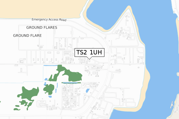 TS2 1UH map - small scale - OS Open Zoomstack (Ordnance Survey)