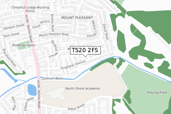 TS20 2FS map - large scale - OS Open Zoomstack (Ordnance Survey)