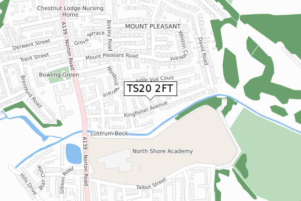 TS20 2FT map - large scale - OS Open Zoomstack (Ordnance Survey)