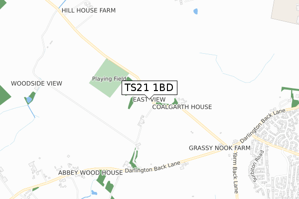 TS21 1BD map - small scale - OS Open Zoomstack (Ordnance Survey)