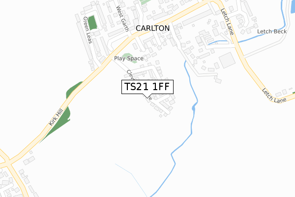 TS21 1FF map - large scale - OS Open Zoomstack (Ordnance Survey)