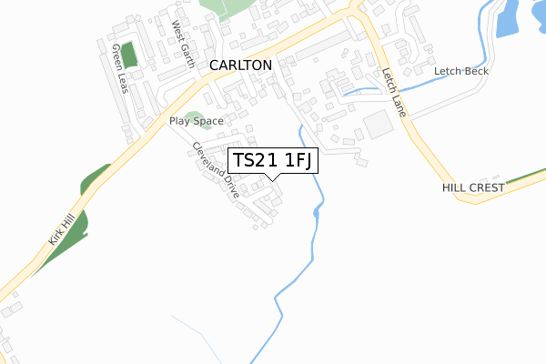 TS21 1FJ map - large scale - OS Open Zoomstack (Ordnance Survey)