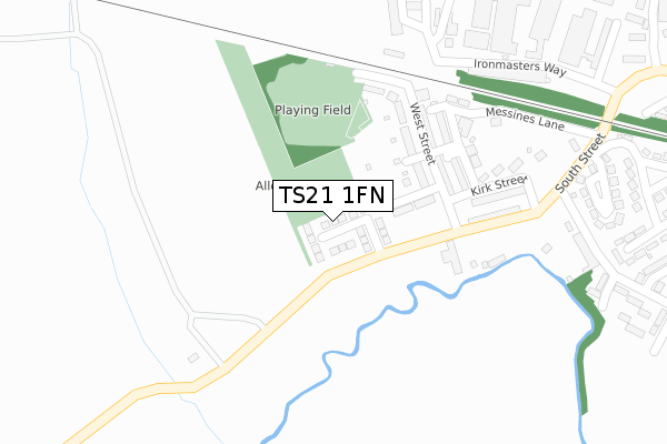 TS21 1FN map - large scale - OS Open Zoomstack (Ordnance Survey)