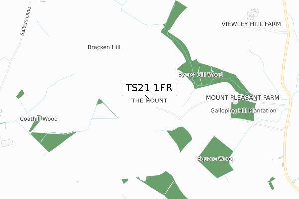 TS21 1FR map - small scale - OS Open Zoomstack (Ordnance Survey)