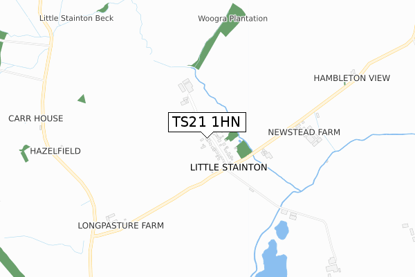 TS21 1HN map - small scale - OS Open Zoomstack (Ordnance Survey)