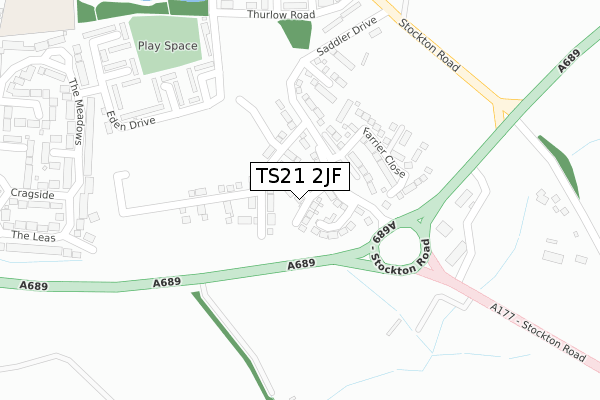 TS21 2JF map - large scale - OS Open Zoomstack (Ordnance Survey)