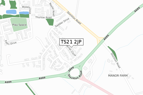 TS21 2JP map - large scale - OS Open Zoomstack (Ordnance Survey)