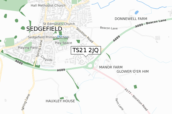 TS21 2JQ map - small scale - OS Open Zoomstack (Ordnance Survey)