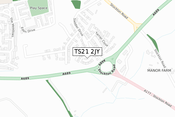 TS21 2JY map - large scale - OS Open Zoomstack (Ordnance Survey)