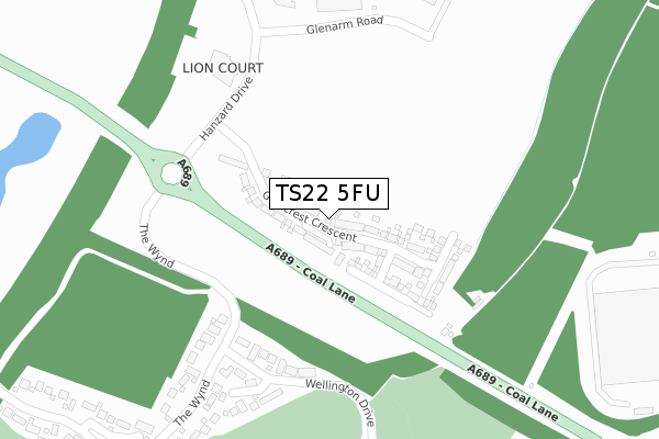 TS22 5FU map - large scale - OS Open Zoomstack (Ordnance Survey)