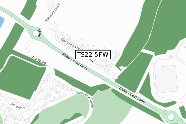 TS22 5FW map - large scale - OS Open Zoomstack (Ordnance Survey)