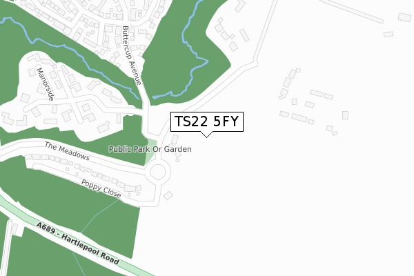 TS22 5FY map - large scale - OS Open Zoomstack (Ordnance Survey)