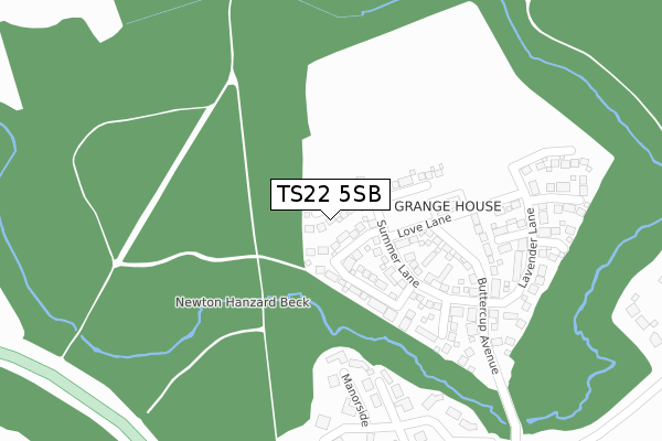 TS22 5SB map - large scale - OS Open Zoomstack (Ordnance Survey)