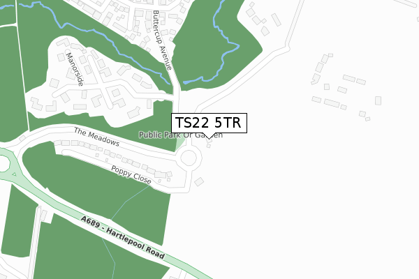 TS22 5TR map - large scale - OS Open Zoomstack (Ordnance Survey)