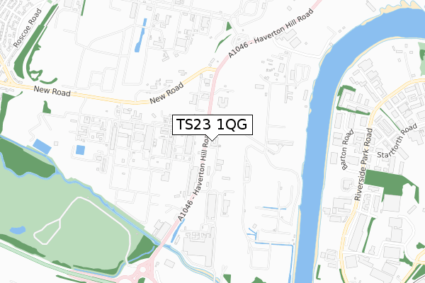 TS23 1QG map - small scale - OS Open Zoomstack (Ordnance Survey)