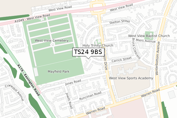 TS24 9BS map - large scale - OS Open Zoomstack (Ordnance Survey)