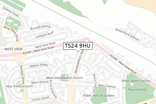 TS24 9HU map - large scale - OS Open Zoomstack (Ordnance Survey)