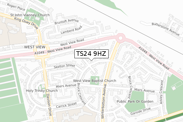 TS24 9HZ map - large scale - OS Open Zoomstack (Ordnance Survey)